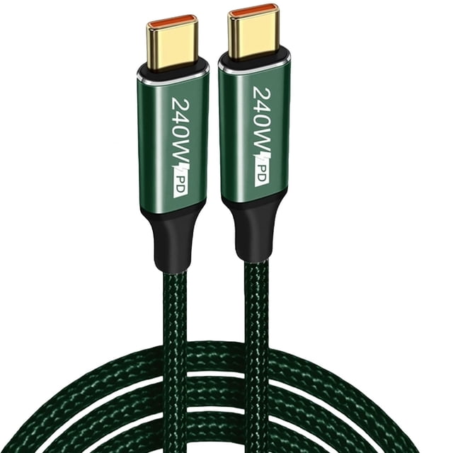 Cable Tipo C 2m 240W GoldTip 2II 1Pza 2m Rápida 240w 5-A Tipo C Tipo C Verde.