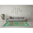 thumbnail image 3 of Ahgly Company Indoor Square Persian Turquoise Blue Traditional Area Rugs, 8' Square, 3 of 4