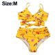 thumbnail image 2 of Traje de baño deportivo de dos piezas con escote redondo y top corto de bikini de corte alto para mujer, traje de baño de cintura alta con braguita, 2 of 5