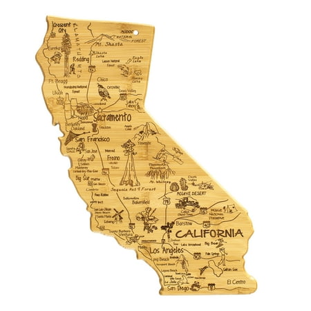 

Totally Bamboo Destination California State Shaped Serving and Cutting Board Includes Hang Tie for Wall Display