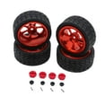 thumbnail image 4 of Kuntesetty RC Wheel Rims Rubber Tires Kit Replacement M3 Wheel Nut for 144001 1:12 1:18 Red, 4 of 9