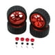 thumbnail image 4 of Kit de ruedas y neumáticos RC de repuesto para coche RC, kit de adaptador de cubo hexagonal de 12 mm Rojo, 4 of 9