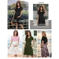 thumbnail image 4 of Women's Short Sleeve Maternity Dress Patchwork Pregnancy Clothes with Pockets, 4 of 6