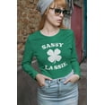 thumbnail image 2 of Old Glory Women's Sassy Lassie Green Long Sleeve T-Shirt, 2 of 5