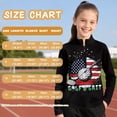 thumbnail image 6 of Psesaysky Girls USA Flag Golf Print Fleece Long Sleeve Shirts Soft Half Zip Pullover Sweatshirt Stand-up Collar Kids Athletic Winter Jacket 12-13 Years, 6 of 6