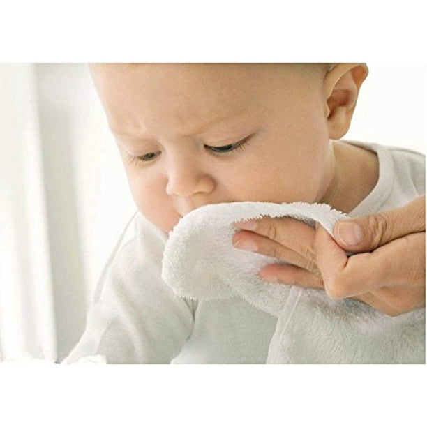 10 serviettes démaquillantes en microfibres - Blanches