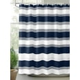 thumbnail image 2 of Shower Curtains for Bathroom-72"x84", Simple Blue Grey White Stripes Waterproof Bath Curtain Grommet Shower Curtain Set with Hooks, Classic Horizontal Stripe Washable Bath Accessories, 2 of 6