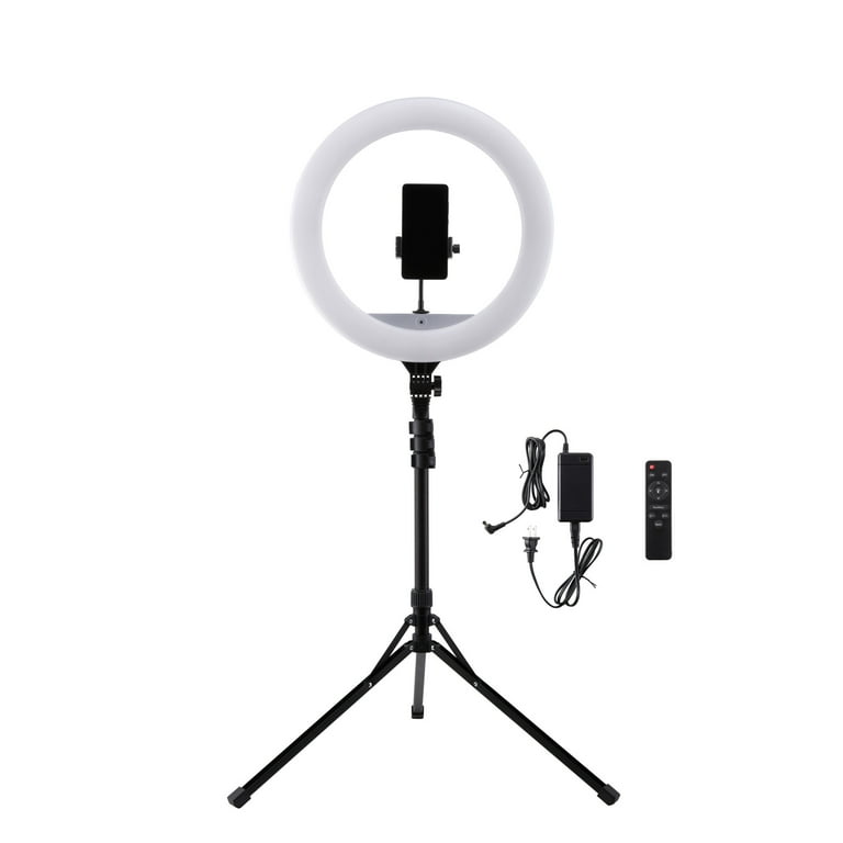 Vivitar 12 Professional White Led Ring Light Kit With Mini Lavalier  Microphone, Dual Gooseneck Phone Mounts 63 Light Stand : Target