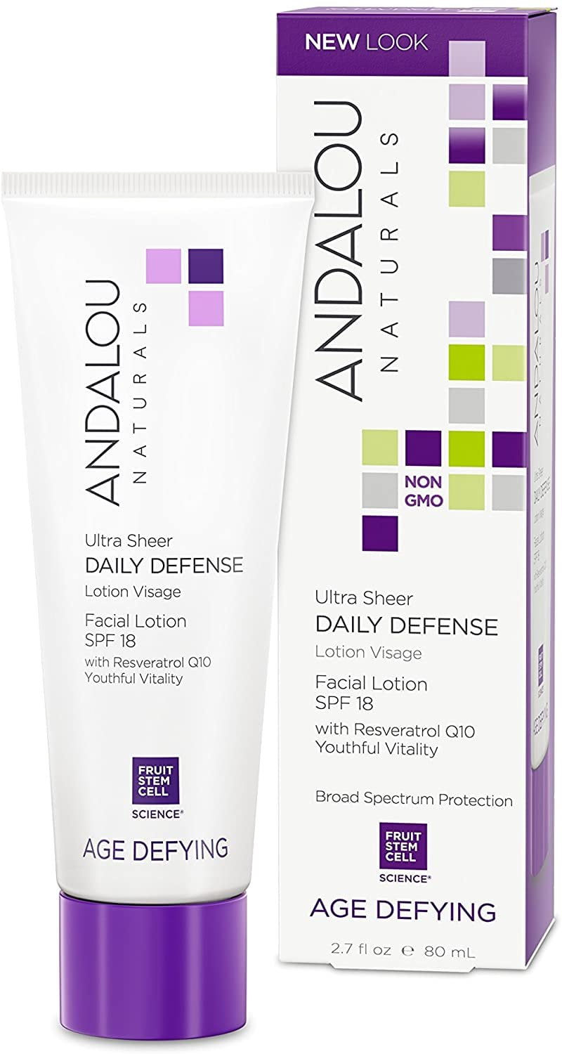 Andalou Naturals Ultra Sheer Defense Facial Lotion SPF18, 2.7 oz, 3-Pack