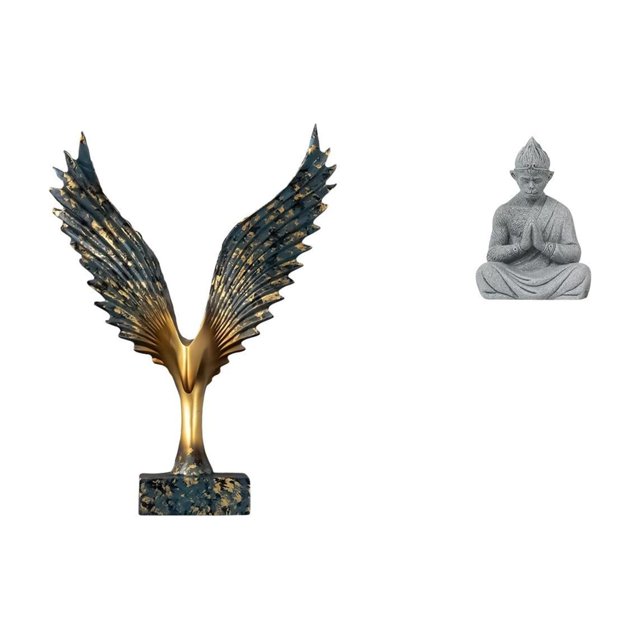 Estatua de Buda de resina con extendidas, mono, escultura, adorno Feng Shui, figura decorativa, figura budista coleccionable en miniatura para ho
