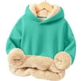 thumbnail image 2 of biudgviw Toddler Boys Girls Sherpa Hoodies Warm Fleece Lined Long Sleeve Pullover Sweatshirt Infant Fall Winter Clothes, 2 of 3