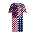 thumbnail image 4 of clear 50% off Usmixi Womens Independence Day Dresses 4th of July Patriotic Plus Size Pocket Tunic Midi Dresses Fashion Star Striped Print V-Neck Short Sleeve Knee-Length Summer Dress Multicolor xxl, 4 of 5