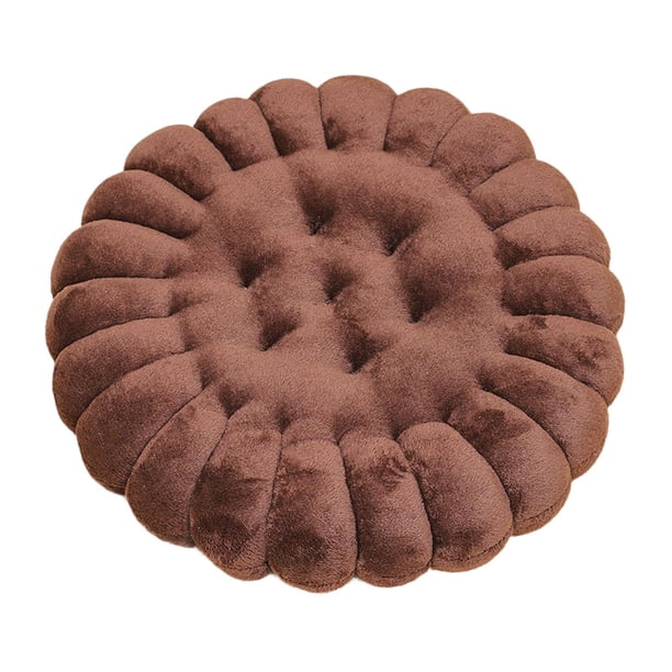 Cojín de suelo de felpa decorativo bonito para silla, sofá, oficina, sala de estar Redondo Marrón