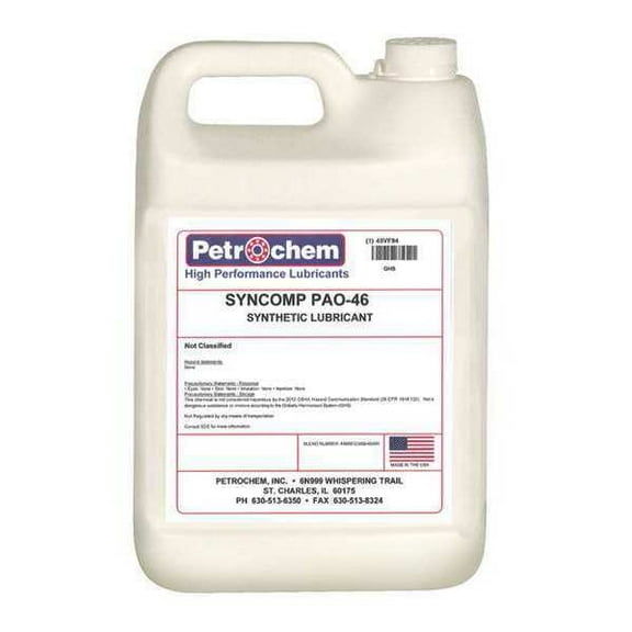 Petrochem Compressor Oil,1 gal, Jug, 15 SAE Grade SYNCOMP PAO-46-001