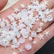 RAGUPEL 50Pcs Beach Nail Charms Ocean Theme Starfish Shell Nail Rhinestones Summer Beach Multi Shape Nail Jewels and Gems Cute Nails Charms Manicure Decoration Diy Accessories Kit for Women