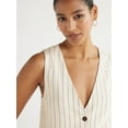 thumbnail image 4 of Scoop Women's and Women's Plus Linen Blend V-Neck Button Vest, Sizes XS-4X, 4 of 5