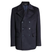 Nordstrom Mens Regular Fit Double Breasted Peacoat Large Navy Blue - NWT $199