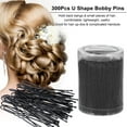 thumbnail image 3 of 300Pcs Bobby Pins U Shape Black Hairpins No Slip Grip Thin Bobby Pins Women Hair Clips, 3 of 5