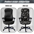 thumbnail image 4 of Renewold Bat Moon Star Spider Web Print Office Chair Cover Stretch Desk Chair Cover with Elastic Bottom Removable Office Computer Chair Cover for Armrest Chairs Home Office Halloween Decor, S, 4 of 7