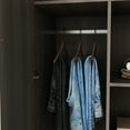 thumbnail image 3 of OxyLife Armoire Wardrobe Closet with 4 Doors & 2 Hanging Rods, Wooden Clothing Storage Cabinet for Bedroom,Grey, 3 of 8