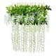 thumbnail image 1 of 12 piezas 3.6 'Seda artificial Wisteria Vine Ratta Colgante Flor Guirnalda Cuerda Fiesta en casa Boda Decoración Blanco brillar Juguete, 1 of 3