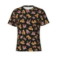 thumbnail image 4 of Vsdgher Rose Flower Bear Print Men's Dry Fit Mesh Athletic Shirts Moisture Wicking Tennis T-Shirt Tops, 4 of 9