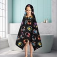 thumbnail image 6 of Colorful Headphones Games Icons Black Pattern Hooded Bath Towel，50"x30" for Ages 3 To 12 Kids, Quick Dry Lightweight Soft Microfiber Hood Beach Towel Cover Up for Kids, 6 of 7