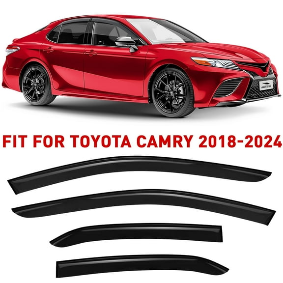 Voron Glass Tape-on Extra Durable Rain Guards for Toyota Camry 2018-2024, Window Deflectors, Vent Window Visors, 4 Pieces - 120138