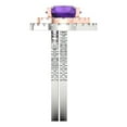 thumbnail image 3 of 2.68 ct Brilliant Round Cut Natural Amethyst 18K White/Rose Gold Halo Solitaire with Accents Engagement Bridal Wedding Ring Band Set size 5.25, 3 of 7