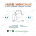 thumbnail image 5 of Midline Valve Swing Check Valve, Backflow Prevention, Lead-Free, 4 in. FIP Connections, Cast Brass, 5 of 6