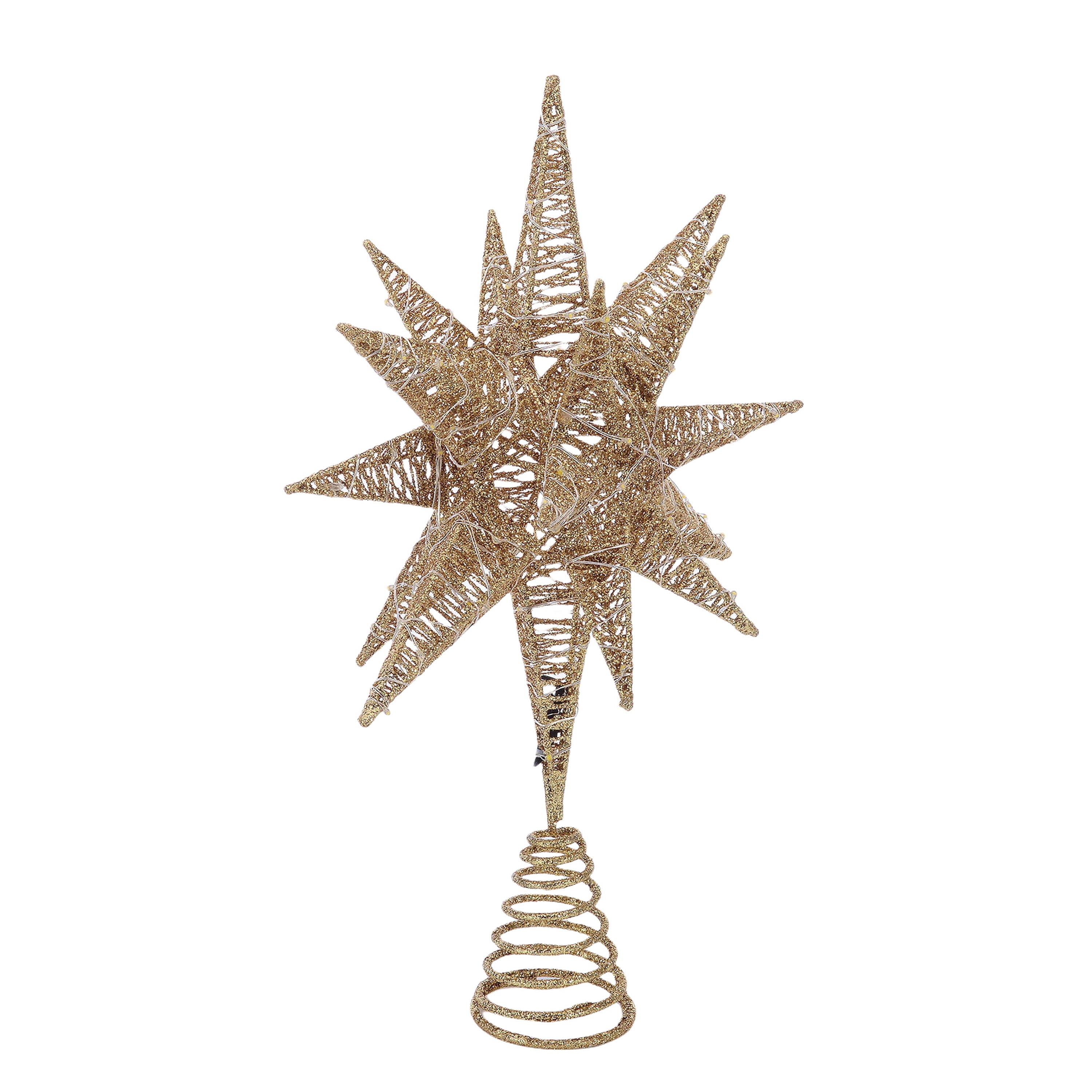 LED Star Christmas Tree Topper, Champagne Gold, 15.5", by Holiday Time