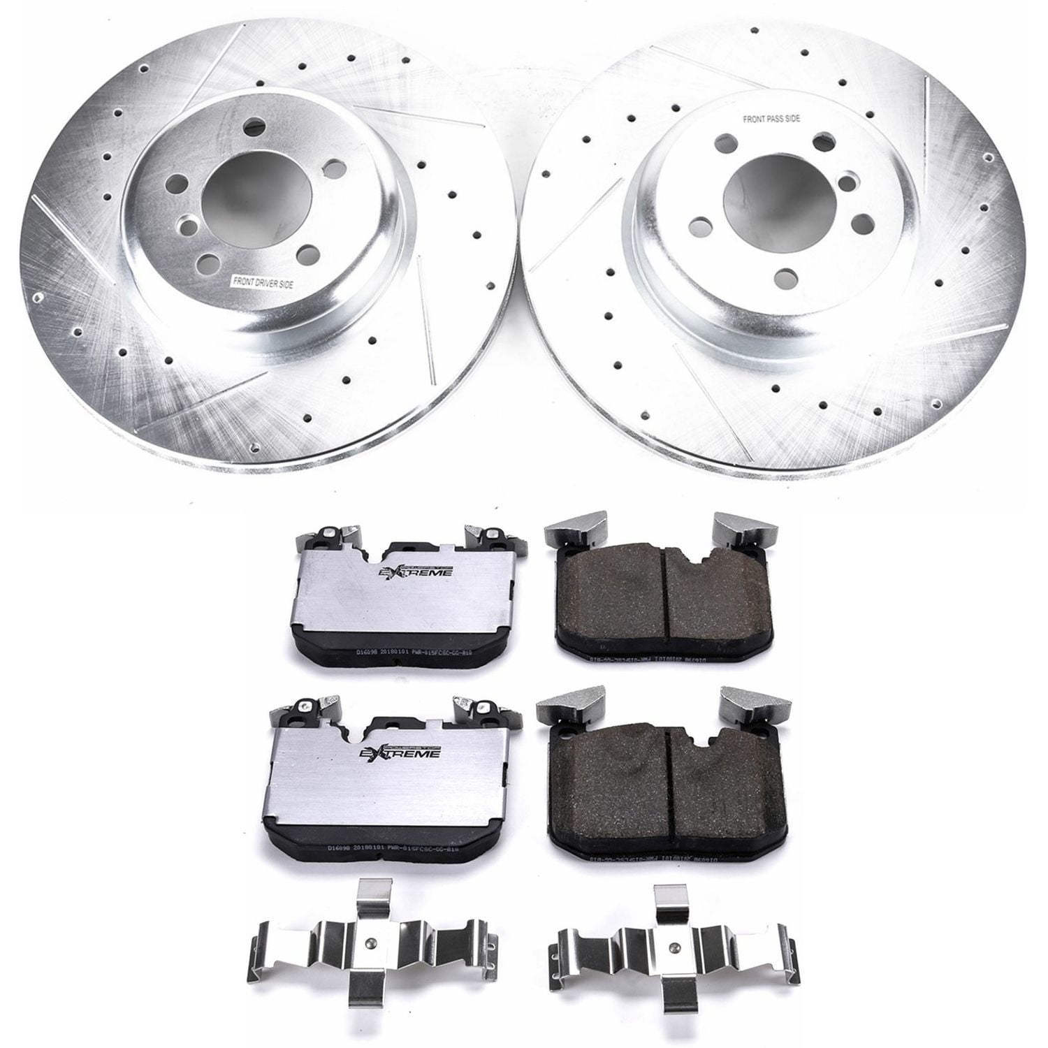 PowerStop Front Z26 Street Warrior Carbon-Fiber Ceramic Brake Pad and Drilled and Slotted Rotor Kit Fits: BMW Select Models K7435-26