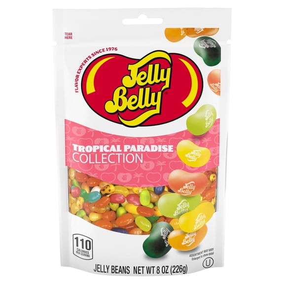 Jelly Belly Tropical Paradise Jelly Bean Collection - 8 oz Pouch Bag - Genuine, Official, Straight from the Source