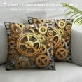 thumbnail image 3 of JEUXUS  Clock Throw Pillow Cushion Cover, Gears in Style of Steampunk Mechanical Design Engineeringme Print, Decorative Square Accent Pillow Case, Orange Brown, 3 of 5