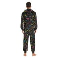 thumbnail image 4 of FORMRS Onesies Pajama for Adults Unisex Hoodie Winter Jumpsuit One Piece Sleepwear, Sizes S-2XL, Black Neon Lightning, 4 of 7
