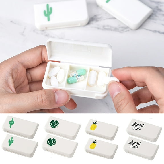 Dengjunhu 2Pcs/Set Pill Box - Water-Proof Medicine Pill Holder Case Daily Tablet Holder Storage Dispenser for All Your Medications, Supplements, Vitamins, and Meds, Ideal for Travel
