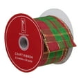 thumbnail image 3 of Northlight Red, Green and Gold Plaid Christmas Wired Craft Ribbon 2.5" x 10 Yards, 3 of 3