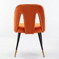 thumbnail image 5 of Hassch Modern Dining Chairs Set of 2, Velvet Upholstered Side Chairs with Nailhead Trim and Gold-Tipped Black Metal Legs, Easy to Assemble, Orange, 5 of 9