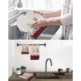 thumbnail image 5 of Easter Bunny Eggs Kitchen Dish Towels for Drying Dishes Set of 3, Spring Flowers Rabbits Retro Red Black Plaid Waffle Weave Microfiber Hand Tea Bathroom Towels Quick Dry & Absorbent Towel 12x12, 5 of 7