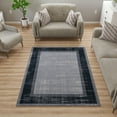 thumbnail image 2 of Ottomanson Non-Slip Area Rug for Living Room 5' x 6'6" Durable Low Profile Carpet, Gray/Navy Border, 2 of 8