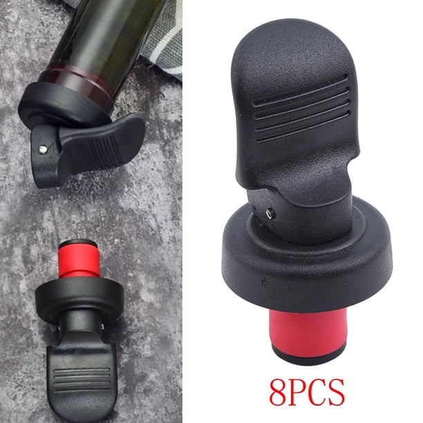 8 tapones de plástico para de vino, tapón de corcho, de de vino, corchos de se mantienen frescos Negro Soledad Tapón de botella de vino