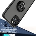 thumbnail image 3 of TJS Compatible with iPhone 11 Case with Tempered Glass Screen Protector, 360 Degrees Rotating Metal Ring Magnetic Support Kickstand Cover (Black), 3 of 9