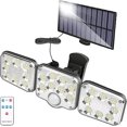 thumbnail image 1 of 130 Led Motion Sensor Outdoor Solar Light, 1300 Lumen Solar Garden Light, Solar Lamp With 5m Cable, Led Wall Spotlight With Remote Control, Ip65 Water, 1 of 4