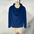 thumbnail image 6 of Guieoi Shirts for Men Vintage Solid Color Long Sleeve Pleated Collar Top Casual Velvet Men's Shirt Blue XL, 6 of 6