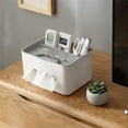 thumbnail image 6 of Ikohbadg Multifunctional Tissue Box Organizer Caddy, Tissue Box Cover Rectangular, Multifunctional Facial Tissue Box Holder with Remote Control Holder, Tissue Dispenser for Bathroom, 6 of 10
