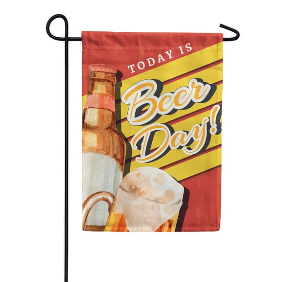 America Forever Today is Beer Day Summer Garden Flag 12.5 x 18 inches It's Cool Beer Drink Beverage Mug Bottle Happy Hour Double Sided Seasonal Yard Outdoor Decorative Beer Thirty Garden Flag