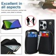 thumbnail image 3 of Dteck for  iPhone 16 Pro Wallet Case with Credit Card Holder Crossbody Strap Handbag RFID Blocking Wallet Zipper Purse Leather Case for Apple iPhone 16 Pro 2024, Black, 3 of 9