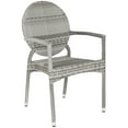 thumbnail image 3 of Safavieh Valdez Outdoor Patio Stacking Arm Chair, Set of 2 - Grey, 3 of 9