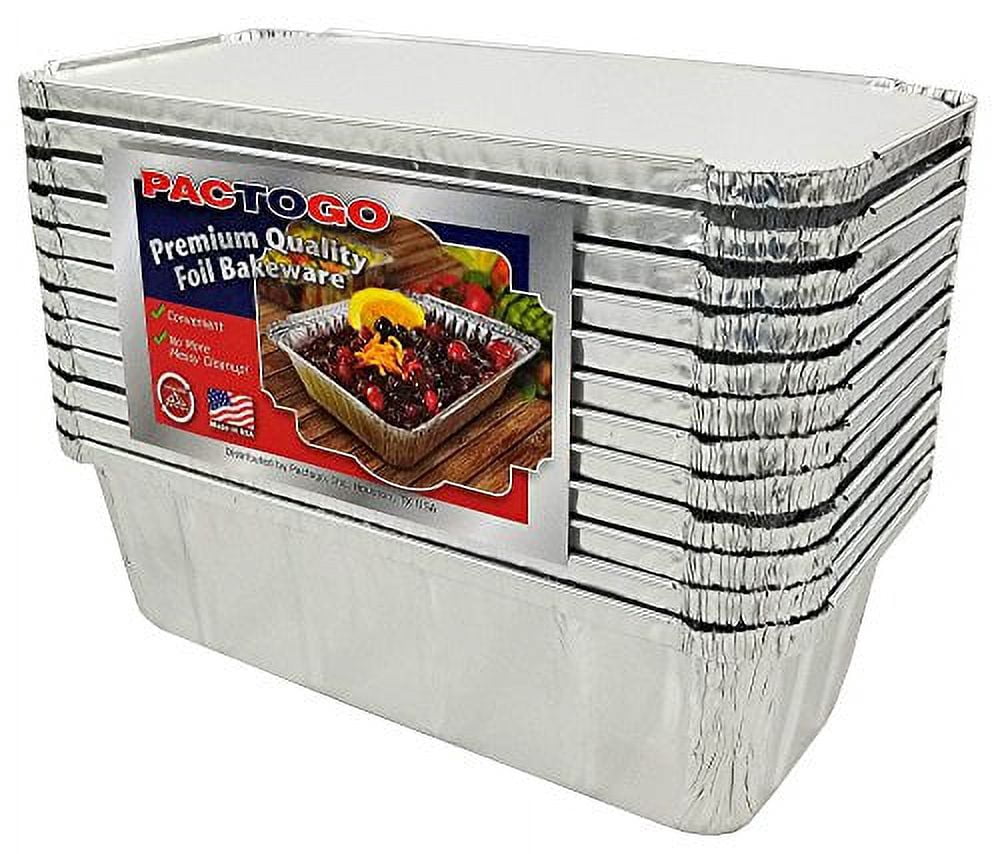 Pactogo 2 lb. Aluminum Foil Loaf/Bread Pan Tins w/Foil Board Lid (Pack of 50 Sets)