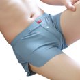 thumbnail image 2 of zeranth Summer Boxer Underwear Mid-rise Elastic Waistband Ice Silk Shorts Briefs Loose Fit Solid Color Boxer Briefs, 2 of 7